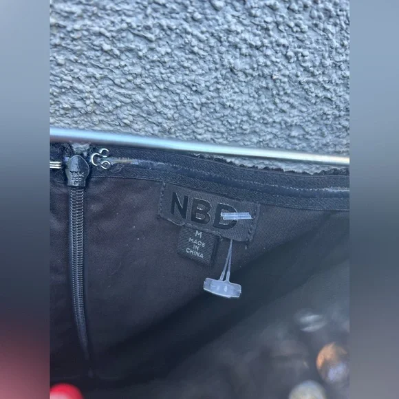 NBD Kalindi Midi Dress in Black Sequin & Feather Trim Size Medium - Picture 6 of 10